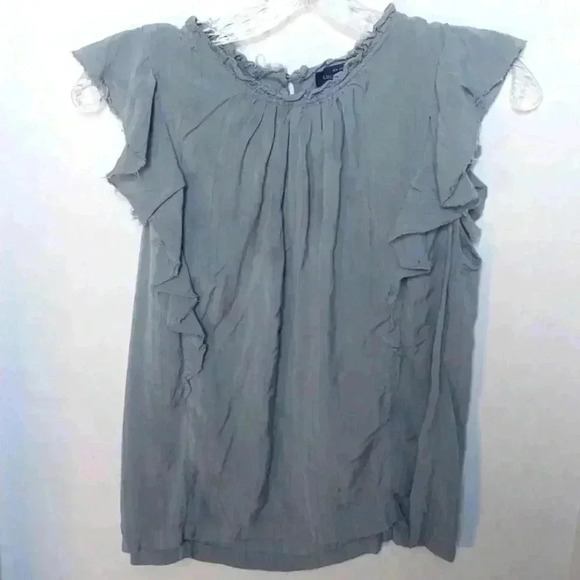 Lucky Brand Women's Sleeveless Solid Pinstripe TOP Green/Gray M - Picture 1 of 5